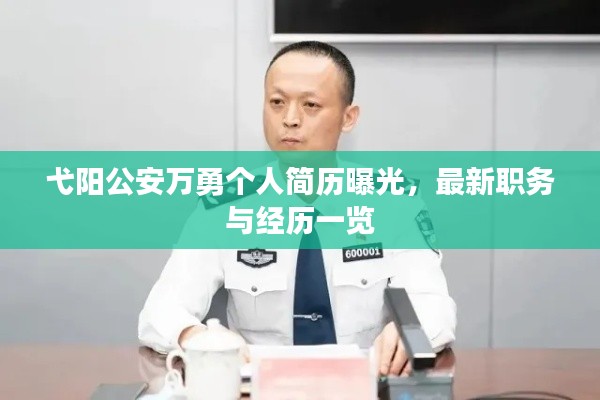 弋阳公安万勇个人简历曝光,最新职务与经历一览